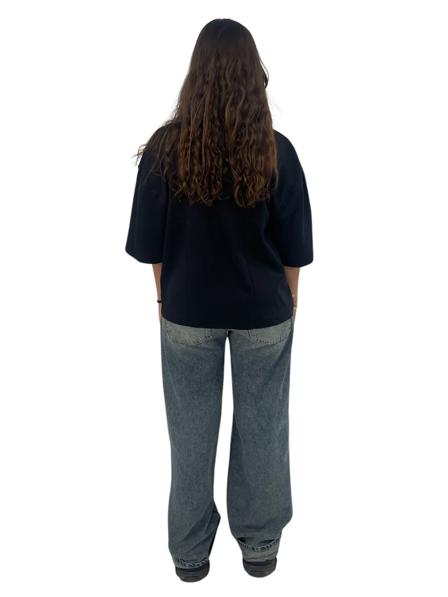 Black Oversized Cropped Tee