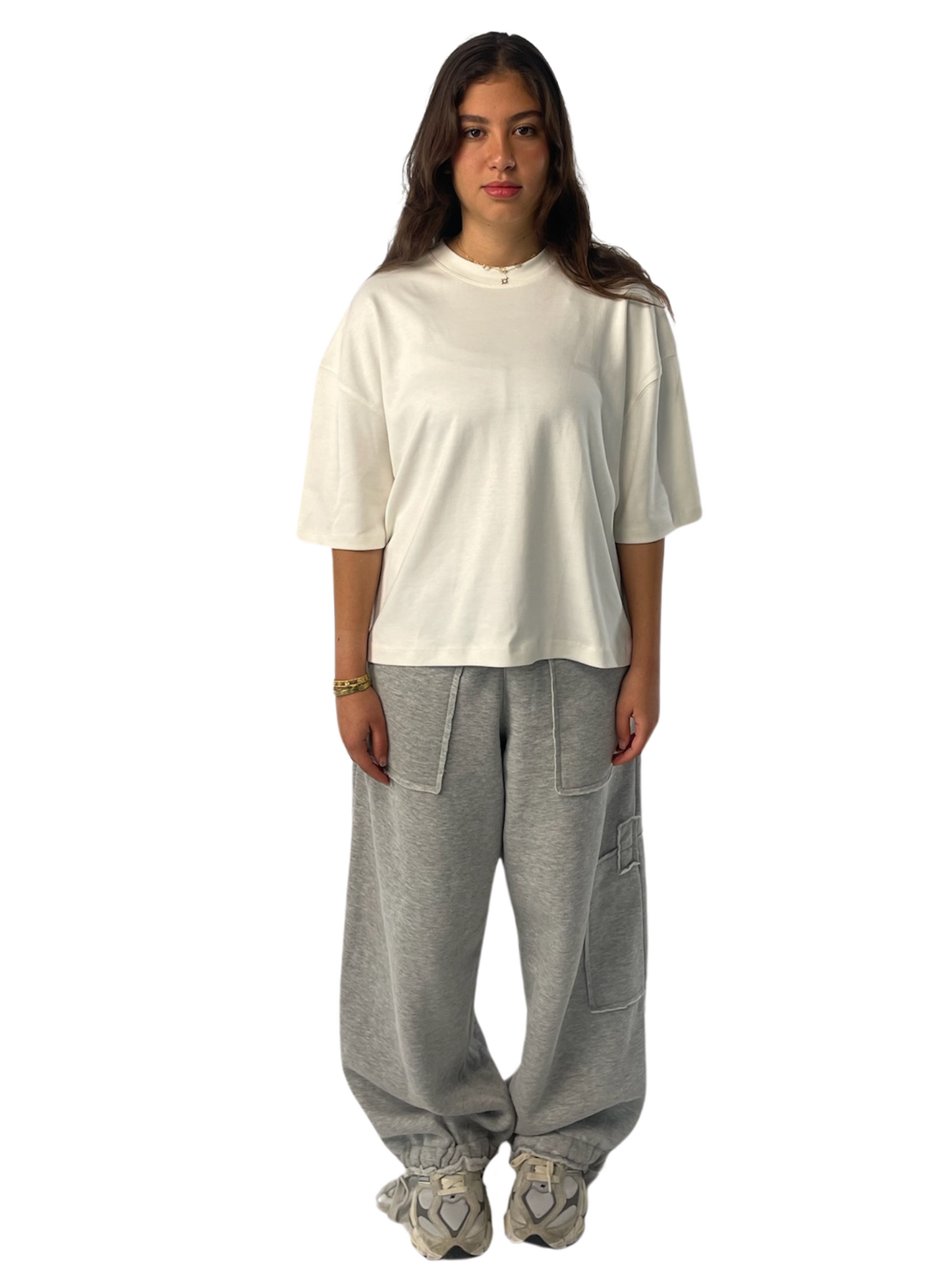 White Oversized Cropped Tee