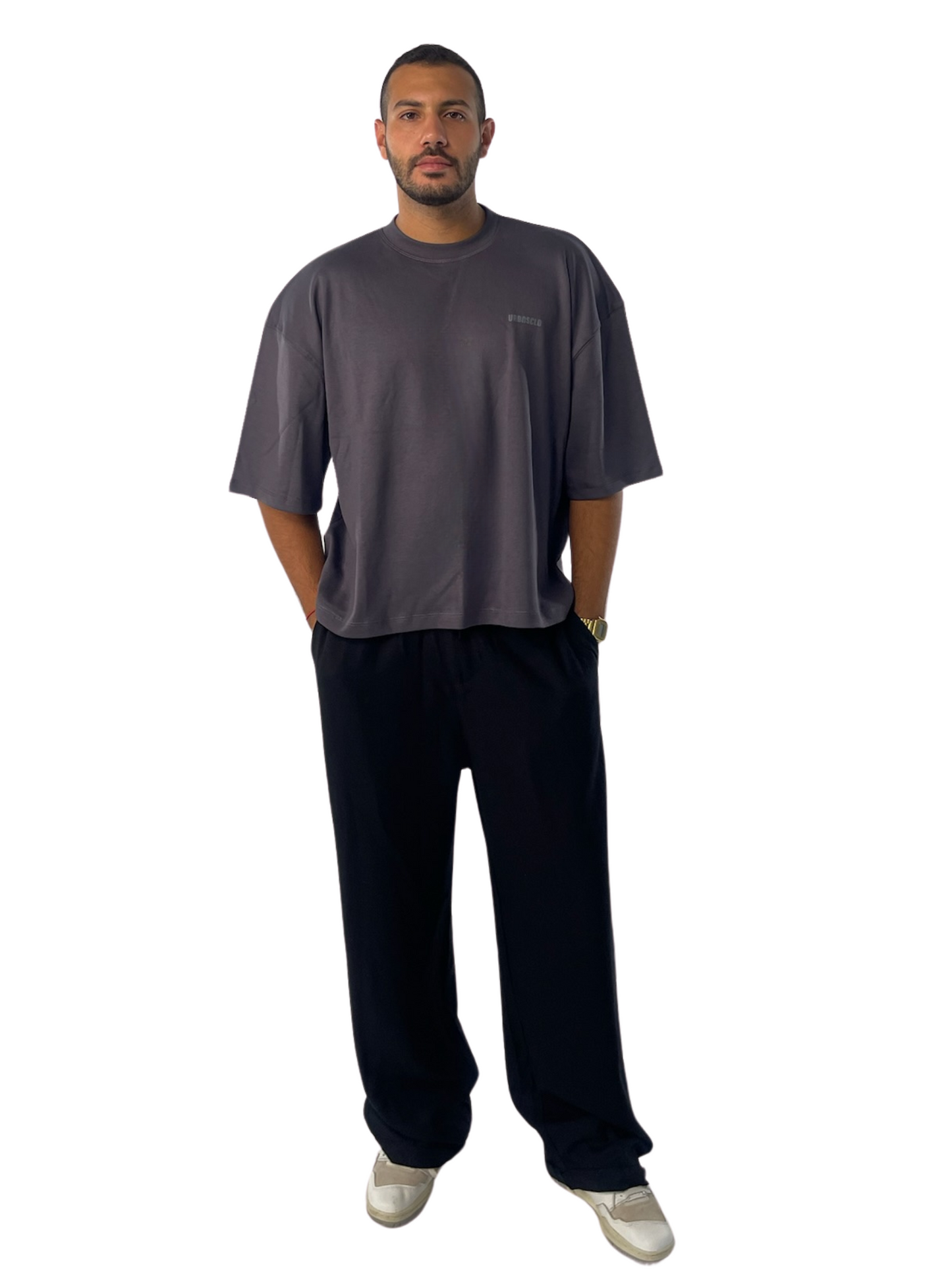 Charcoal Oversized Cropped Tee