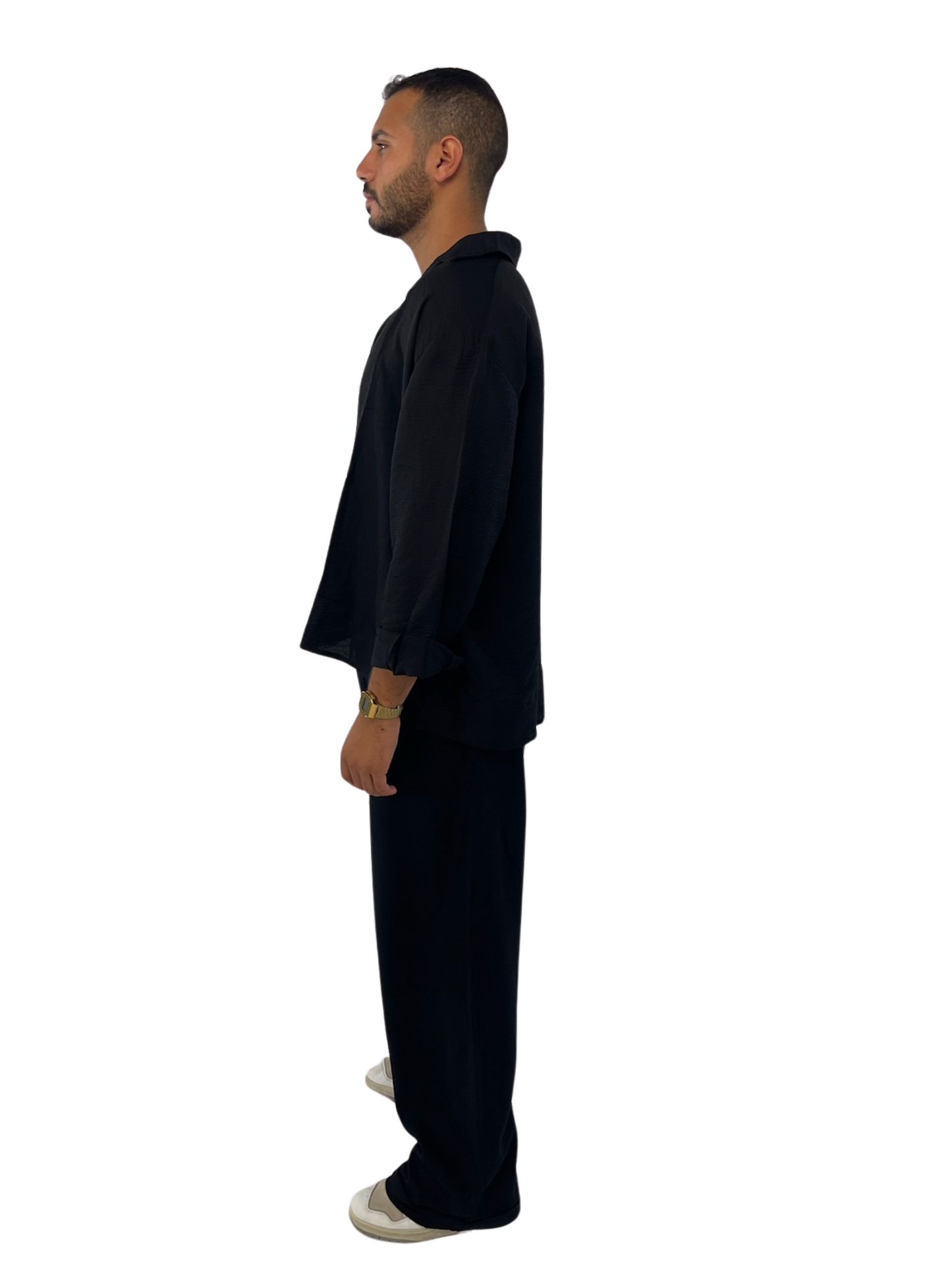 Black linen shirt