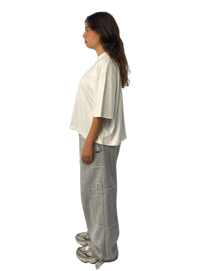 White Oversized Cropped Tee