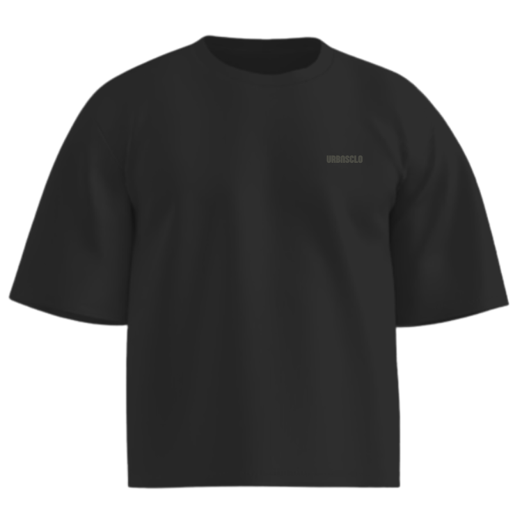 Black Oversized Cropped Tee