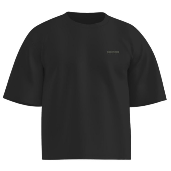 Black Oversized Cropped Tee
